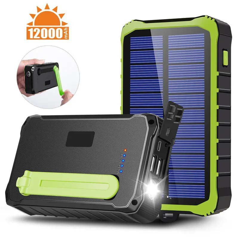 China Good Price Outdoor Emergency Power Bank Solar Mobile Phone Charger Power Bank With Led Camping Light