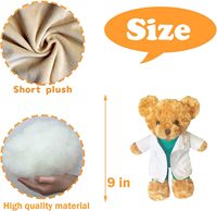 Boneka Beruang Berjubah Putih dengan Logo yang Dapat Disesuaikan, Mainan Hewan Isi Kapas PP, Hadiah Ulang Tahun Acara Perusahaan Kreatif, Jaring Super Lembut