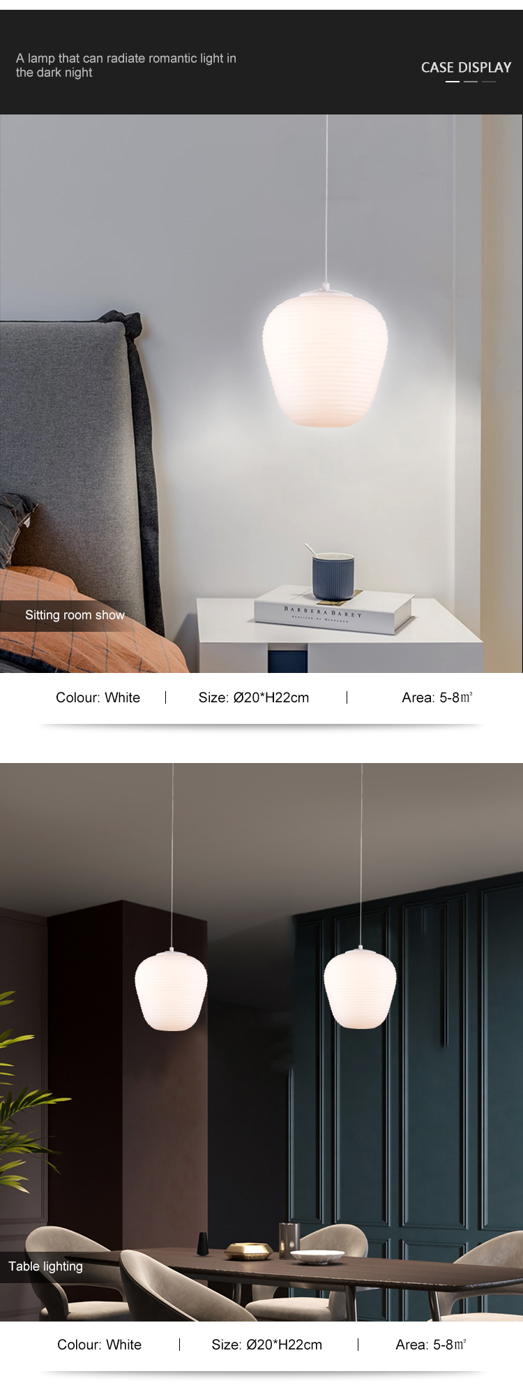 Wholesale Price Interior Study Room Bedroom Decoration E27 Glass Pendant Lamp