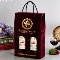 Boîte cadeau en papier kraft personnalisée avec logo pour 2 bouteilles de whisky ou de vin, avec poignée, emballage robuste de qualité supérieure