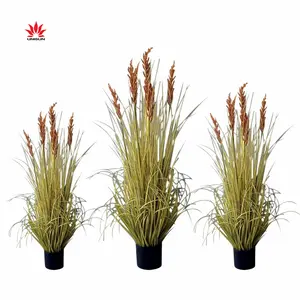 Wholesale Home Wedding Hotel Shop Decorative Potted Faux Pampas Grass Plant Large Artificial Flower Reed Onion Grass