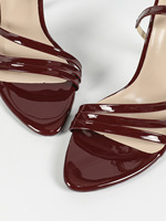 Quites dames en cuir sandales à talons orteil or à bout ouvert Stiletto grande taille robe fête supérieure en caoutchouc chaussures de créateur femme