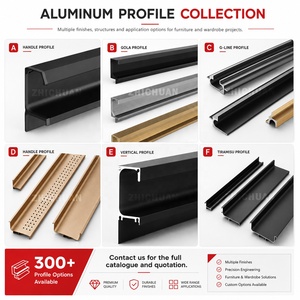 Gagang Profil Aluminium Gola untuk Lemari Pakaian Grosir, Gagang Tarik Tersembunyi Bentuk G L J, Gagang Profil Bentuk G untuk Kabinet Dapur - Product Image 6