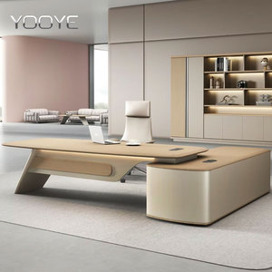 Luxury L-shaped <strong>Office</strong> <strong>Table</strong> Executive Workstation <strong>Office</strong> Manager Desk and Executive Desk with Modular Design for Boss <strong>Office</strong> - Product Image 1