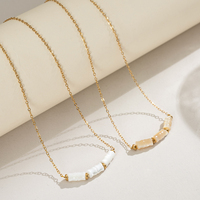 Collar Minimalista de Moda con Cadena de Tubo de Bambú y Conchas Naturales, Bañado en Oro 18K PVD, Resistente al Deslustre