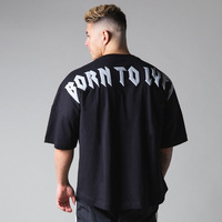 HET040 100% ctoon Gym tee hommes 3D mousse t-shirts noir 250gsm surdimensionné t-shirt chemise personnalisée avec impression bouffante
