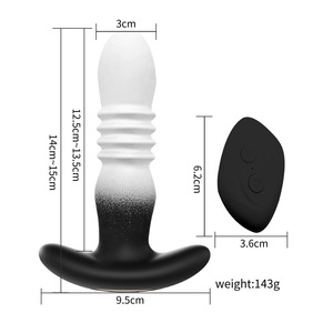 Tapón Anal Telescópico Vibrador de Silicona con Control Remoto por APP, Degradado Negro y Blanco, para Hombres, Uso Gay, Juguetes Sexuales al por Mayor - Product Image 5