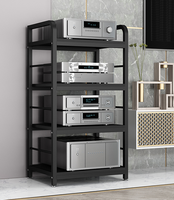 SN-002 Support d'amplificateur de puissance, support d'enceinte audio, armoire d'amplificateur de puissance, lecteur CD amovible, équipement Hi-Fi, support trépied, quatre niveaux