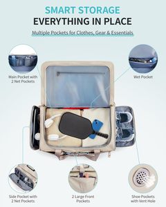 Free Design Breathable Water Resistant 40L Gym <strong>Bag</strong> Travel Weekender Camping <strong>Bags</strong> Yoga Duffle Tote <strong>Bags</strong> for Women <strong>Men</strong> - Product Image 2