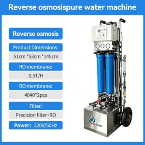 Système de traitement d'eau par osmose inverse mobile et portable avec pompe 500L/heure pour le nettoyage des fenêtres et le lavage de voitures - Product Image 1