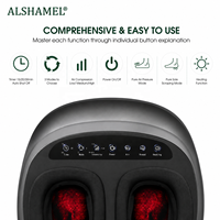 Masseur de pieds électrique chauffant avec compression d'air, rouleaux de massage, télécommande sans fil, doublure lavable, pour la maison et le bureau, soulagement de la fatigue des pieds