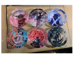 Cổ Hút Phụ Kiện Xách Tay Cổ Điển BB8 Darth Vader Và Bob Marley Vòng Glass Gạt Tàn Đường Kính 86Mm Tùy Chỉnh Cigar Gạt Tàn - Product Image 3