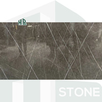 HDSTONE Pierre de marbre naturel Dalle de marbre gris de Bulgarie Sol en marbre de grande taille avec veines blanches