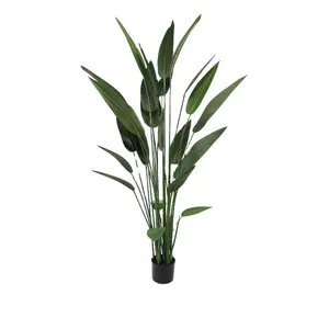 Factory Direct Artificial Canna Lily Tree Tropical Palm Tree Banana Leaf Plants In Pot For Decoration