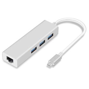 <span class=keywords><strong>USB</strong></span> Loại C để Gigabit Ethernet RJ45 Card Mạng Adapter với <span class=keywords><strong>3</strong></span> <span class=keywords><strong>USB</strong></span> <span class=keywords><strong>3</strong></span>.0 <span class=keywords><strong>HUB</strong></span> đối với MacBook Pro Chromebook Pixel HuaWei MateBook - Product Image 1