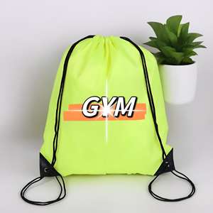Sac à dos de sport avec cordon de serrage en polyester imprimé de logo personnalisé pour cadeau de voyage de plage - Product Image 3
