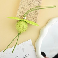 Pendentif de sac en cuir véritable de luxe, breloque de sac à main en forme de fruit mignon, ornement élégant pour sac femme