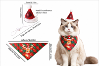 Ensemble de costumes de Noël festifs et mignons pour animaux de compagnie : bonnet de Père Noël, bandana triangulaire, doux, pour chiens et chats, écologique et réglable