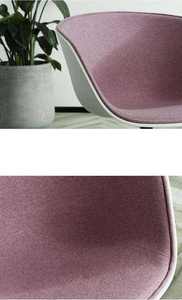Modern Design Fabric <strong>Covered</strong> Beech Wood Leg <strong>Half</strong> Upholstered Dining <strong>Chair</strong> - Product Image 4