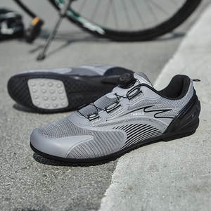 Chaussures de cyclisme sans blocage à semelle en caoutchouc, respirantes en maille, <span class=keywords><strong>pour</strong></span> pédale <span class=keywords><strong>plate</strong></span> <span class=keywords><strong>VTT</strong></span> et vélo de route, avec bouton de déverrouillage rapide, baskets de vélo unisexe - Product Image 1