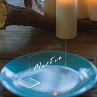 Mini cartes de place de Table en acrylique transparent pour décor de tableau de sièges de mariage bricolage signes de carte de place