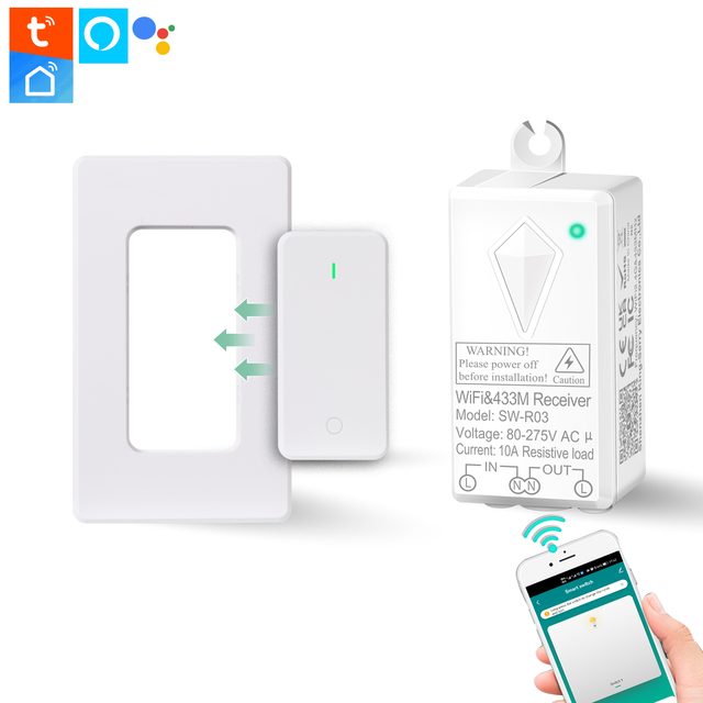 Tuya Smart  Fireproof V0 Waterproof IP66 Smart Switch Relay Load 1000W LED Support Alexa&Google Home Wifi Smart Switches