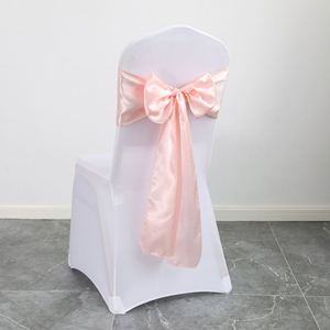 Housses de chaise de banquet de mariage style moderne festif avec nœud papillon et écharpe en tulle pour décorations de fête et événements - Product Image 2