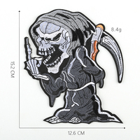 Patch brodé en tissu pour vêtements, motif tête de mort et tête de fantôme, accessoires de mode, approvisionnement transfrontalier