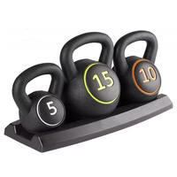 Ensemble de kettlebells en ciment de haute qualité, légers et portables, pour la compétition, 3 pièces, avec support, 5LB 10LB 15LB, pour la musculation à domicile