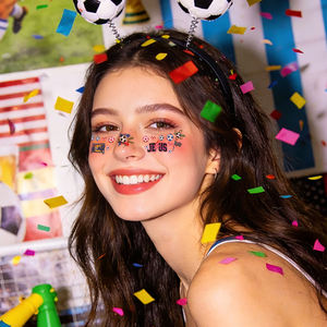 Waterproof Word Cup Football Club Temporary Face <b>Tattoos</b> Sports Event Fan Makeup Stickers - Product Image 3