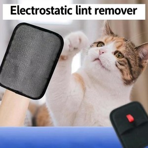 Gants anti-poils pour animaux de compagnie OEM, noirs, carrés, tailles S, M, L, pour toilettage des chats et des chiens, anti-statique, éliminateur de peluches - Product Image 2