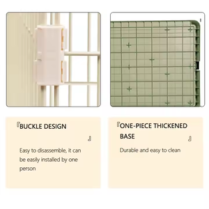 Toptan çift katmanlı paslanmaz çelik kedi Villa evcil hayvan kafesi yeşil pembe gri kaplı düğme kapatma kutusu ile katlanabilir paketlenmiş - Product Image 3