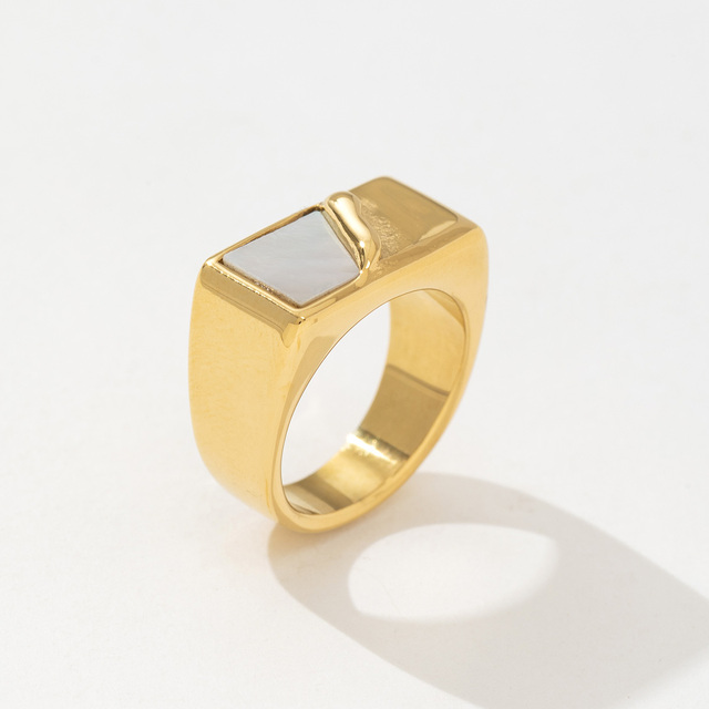 Personal Custom logo Stainless Steel Custom Engraved Name Engraver Laser Engraving Glossy Signet Band Square Ring