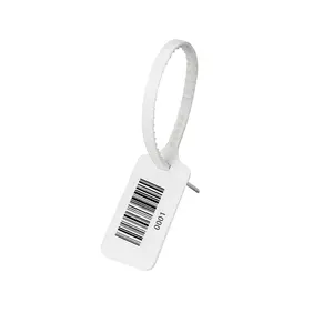 100 Plástico Código de Barras Etiquetas Descartáveis Selos De Segurança Ajustável Zip Tie Random Barcode Tag para Produtos Sapatos Sacos Roupas 30cm