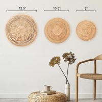 Panier de rangement mural en osier naturel tressé pour fleurs, fruits et plantes, ensemble de paniers suspendus en jonc de mer, décoration murale en rotin