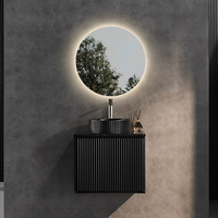 Miroir de salle de bain lumineux sans cadre avec éclairage LED rond à intensité variable anti-buée pour la maison, l'hôtel, la salle de bain, vente chaude
