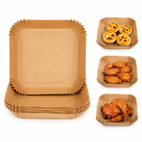 Papiers sulfurés carrés jetables personnalisés, résistants à l'huile et de qualité alimentaire, pour friteuses à air et cuisson domestique