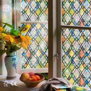 Película Estática Decorativa para Ventanas <span class=keywords><strong>de</strong></span> PVC, Moderna, Arcoíris, Sin Pegamento, Removible, para Hogar y Dormitorio, Tamaños Personalizados, Protección Solar - Product Image 1
