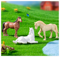 Figurine en PVC personnalisée artificielle pour enfants, jouets en plastique, Figurines de chevaux blancs, Sculptures réalistes, modèles d'animaux, série porte-clés