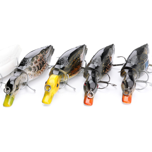 Venta directa de fábrica de topwater flotante doble articulado cebos 3D ojo pato gran pesca señuelos para bass / pike / musky - Product Image 4