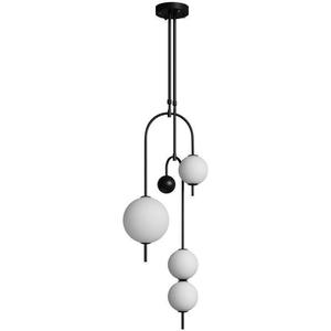 Luminaire suspendu minimaliste moderne, design sphérique en métal noir, pour chambre à coucher, salle à manger, luminaires de style lustre - Product Image 5
