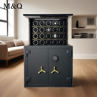 M&Q Smart Lifting - Caja de Seguridad para Relojes Automáticos con Cerradura de Huella Dactilar y Contraseña, Almacenamiento Oculto, Posiciones de Cuerda Independientes BX4020