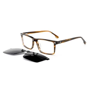 2023 Unisex Uv400 Acetate Polarized Sunglasses 4 In 1 Night Vision 3D Magnetic Clip On Magnetic Sunglasses