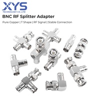 Adaptador Coaxial BNC RF de Cobre Puro, Conector Macho a Hembra, Divisor en Forma de T de 2, 3 y 4 Vías para Comunicación RF