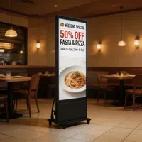 Écran LED Totem Mobile Intérieur Étanche de 75 Pouces Personnalisé avec Cloud CMS pour Publicité et Affichage Numérique