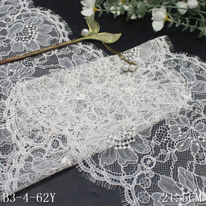 بسعر المصنع الصناعي جودة عالية 21 من قماش الدانتيل الأسود الغالون الفرنسي الواسع رموش شانتيلي نايلون قماش دانتيل - Product Image 5