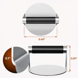 Burger Press Hamburger Smasher Outil pour plaque chauffante <span class=keywords><strong>Presse</strong></span> à jambon en acier inoxydable avec poignée anti-brûlure pour <span class=keywords><strong>presse</strong></span> à gril - Product Image 2