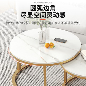 A sophisticated, modern minimalist side <b>table</b> for <b>small</b> apartments, living rooms, and rental properties; a round coffee <b>table</b>. - Product Image 4