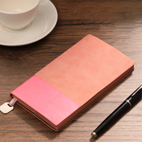 Cahier scolaire A5 de haute qualité planificateur de bureau personnalisé avec couverture en cuir de mouton noir reliure à coudre en gros