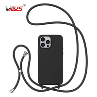 Étui de téléphone mains libres réglable à porter en bandoulière pour iPhone séries 16, 17, 18 avec long cordon tressé, anti-chute et anti-perte pour l'extérieur